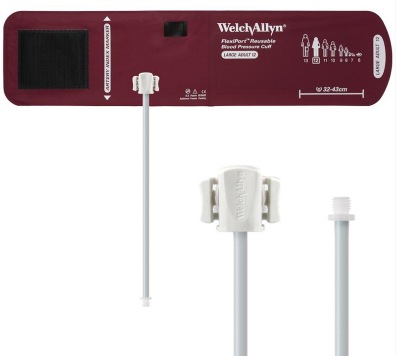 Welch Allyn FlexiPort BP Cuff; Size-12 Large Adult, Reusable, 1-Tube